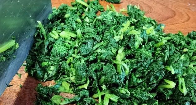 此菜的叶子常被扔掉，其实营养比茎高，冬天要多吃，包饺子吃真香
