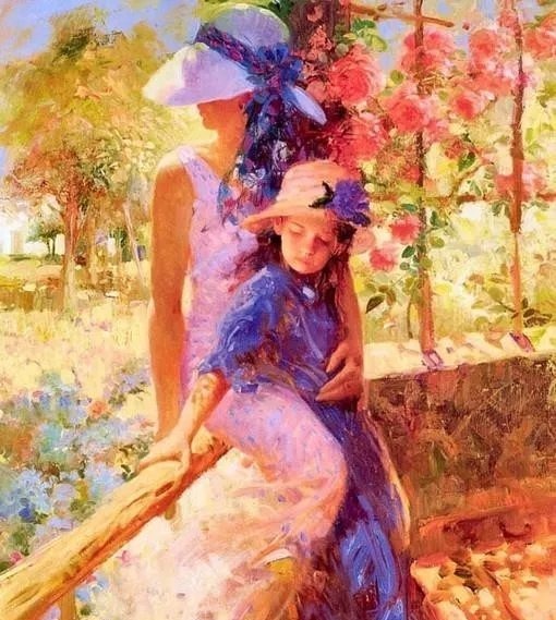 人物#皮诺德埃尼的油画人物，色彩斑斓，动静结合，光彩照人