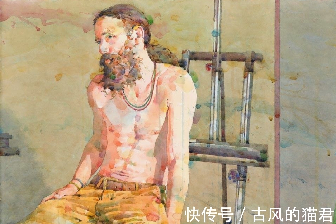 水彩艺术#这样的肖像画才称得上生动和传神——特德·纳托的水彩艺术尔