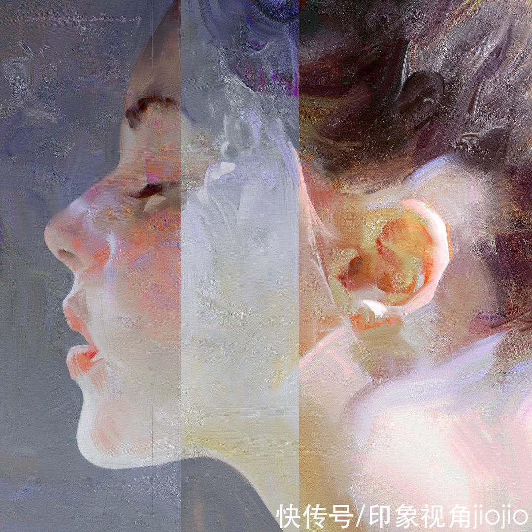 插画作品$高级油画质感的插画作品,笔下的白衣少女太梦幻了