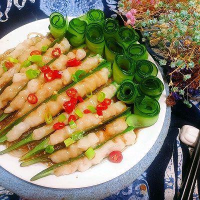 小米椒|虾滑酿秋葵