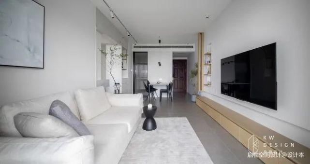 电视柜|76㎡小三居,经典黑白灰+飘窗榻榻米,从玄关美到卧室