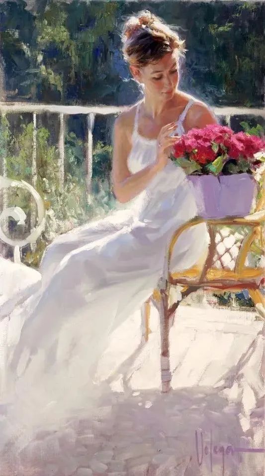 ·沃利戈夫|弗拉基米尔·沃利戈夫 的笔下，夏日繁花，娇媚女子，岁月静好
