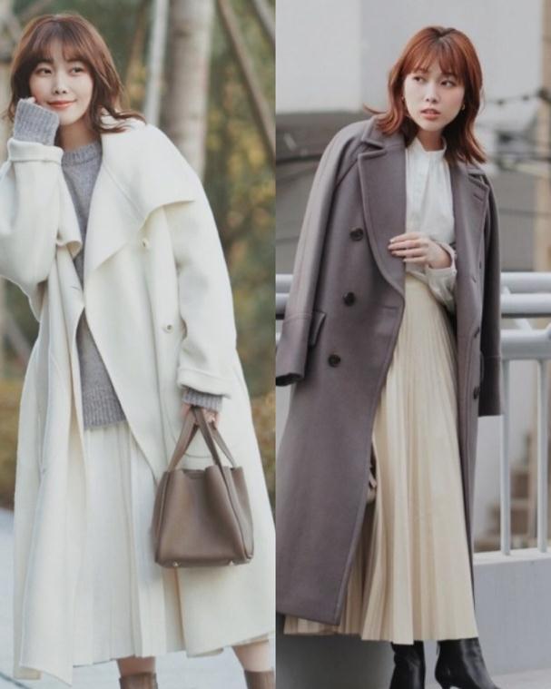 裙子 冬天不能没裙子,现在流行“过膝百褶裙”,既能搭大衣又能配棉服