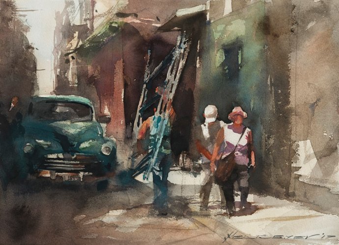 弗拉迪斯拉夫!印象水彩/美国当代艺术家弗拉迪斯拉夫水彩作品