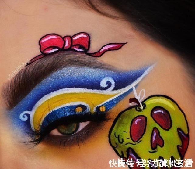 艾莎女王|把“动画人物”画在眼上，艾莎女王有创意，芭比粉的小樱竟这么美
