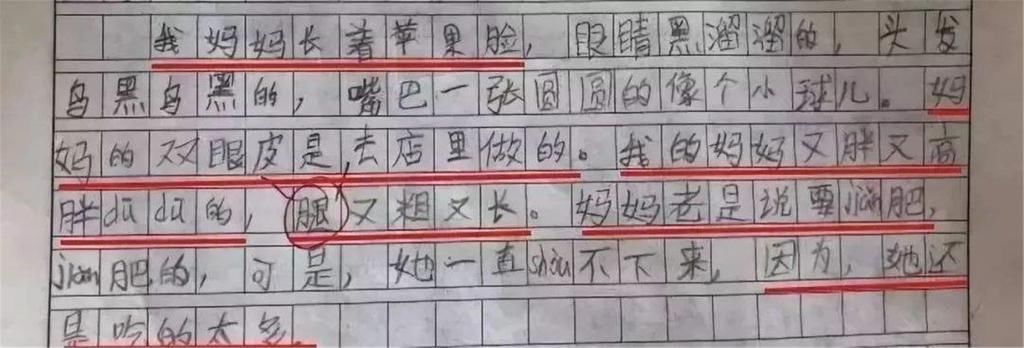 小学生作业“我的妈妈”获满分，奇趣横生逗乐老师：别让你妈知道