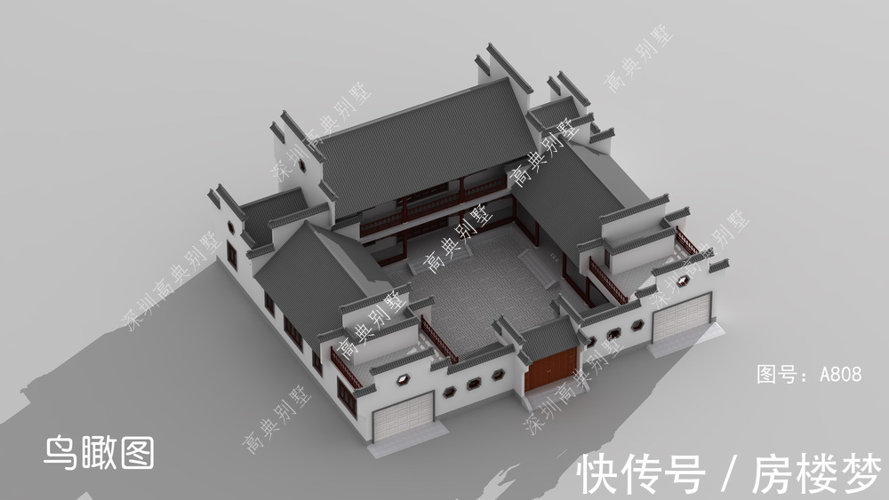 典雅|经典的中式别墅，整体造型大气典雅，满足你的生活！