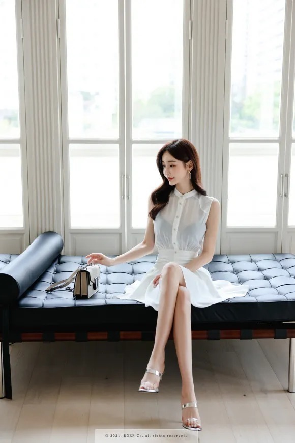 梦幻牛奶萱白无袖衬衣裙|美图欣赏：孙允珠，光曦梦幻牛奶萱白无袖衬衣裙