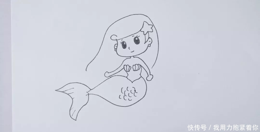  简笔画|简笔画：美人鱼，五分钟学会，卡通人物
