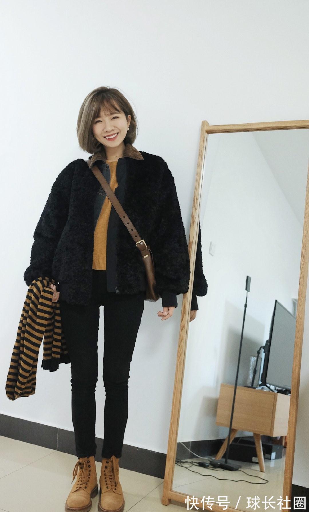 毛呢外套 冬季穿搭必备“小黑裤”,简单还时尚,轻轻松松穿出时尚感