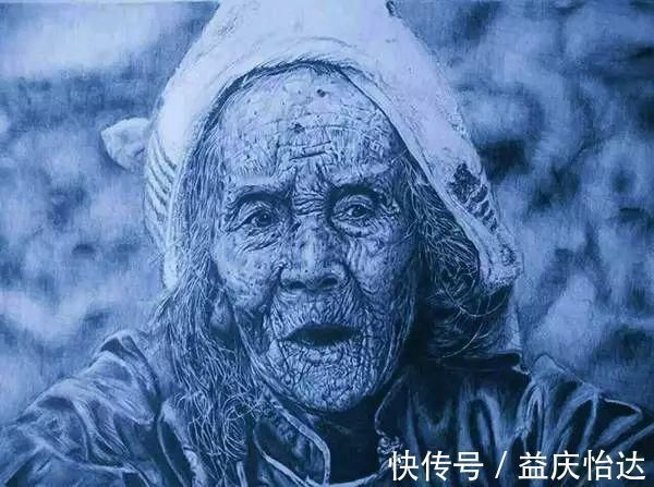 盼望!一位15岁的小姑娘,没有任何绘画基础,却画出了令人感动的圆珠笔作品!