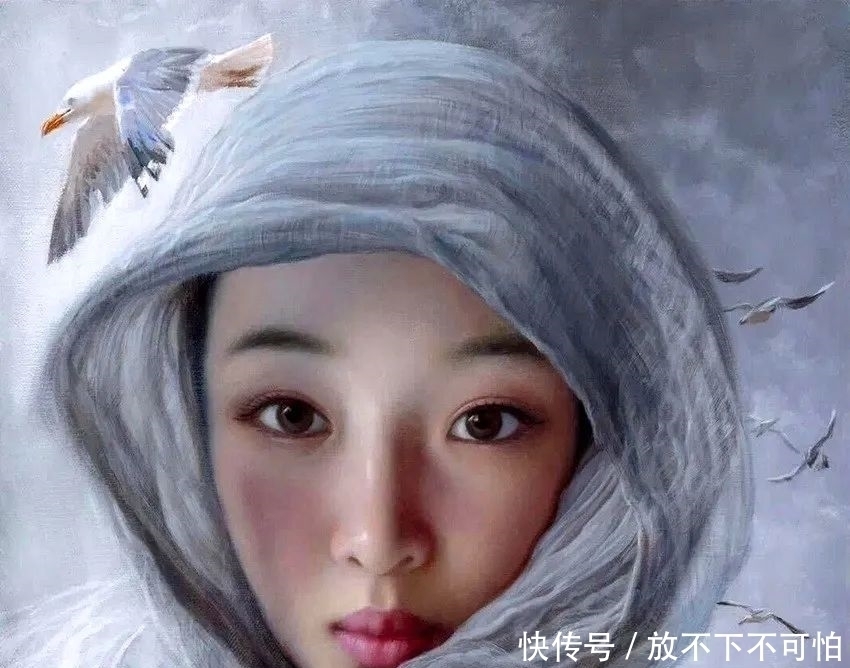 佳人巧笑兮,容华若桃李:油画人物艺术作品