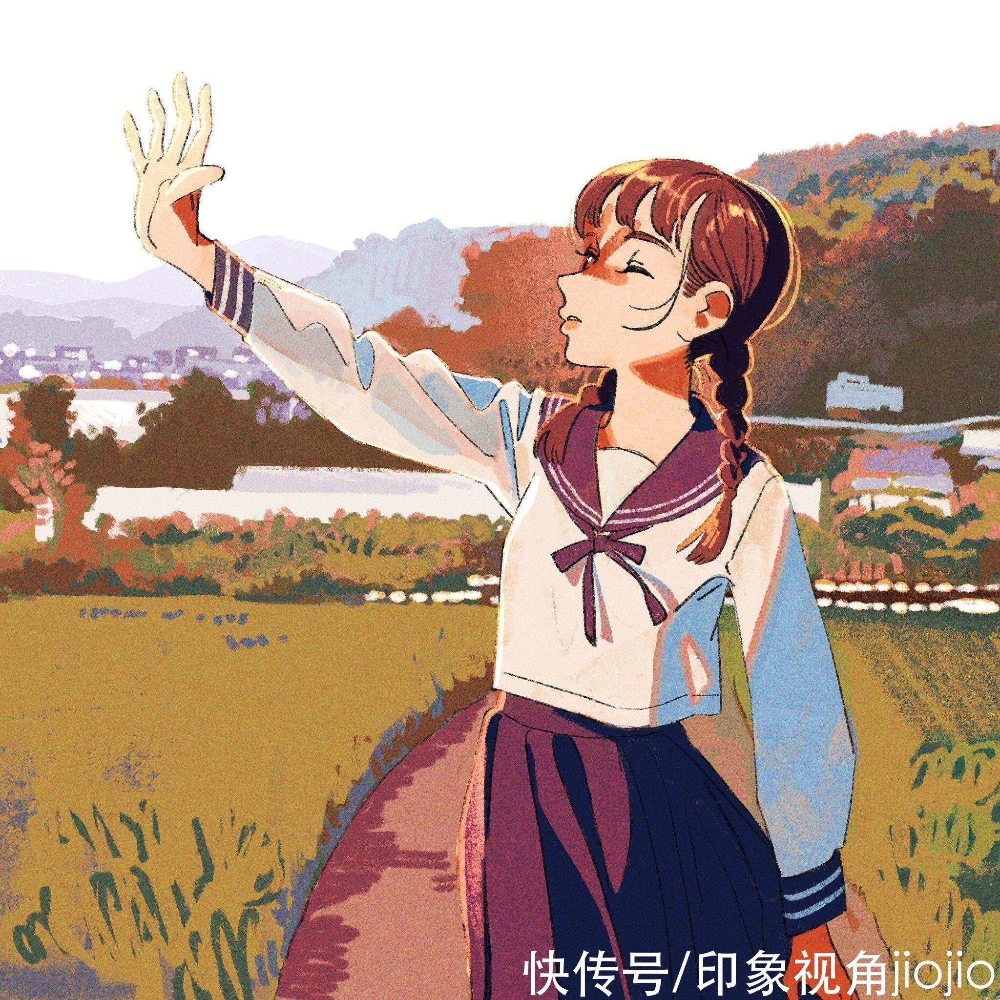 插画|复古感的动漫美少女插画,第一眼就被惊艳到了