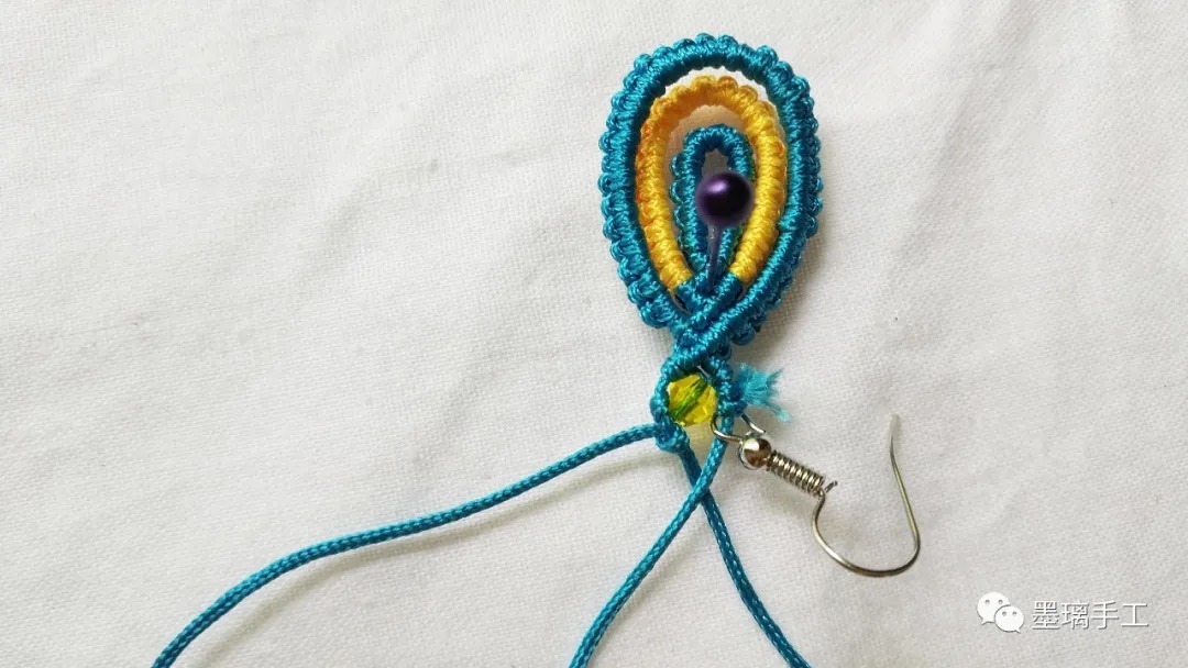 适合新手diy编的水滴型水晶耳环手工编绳