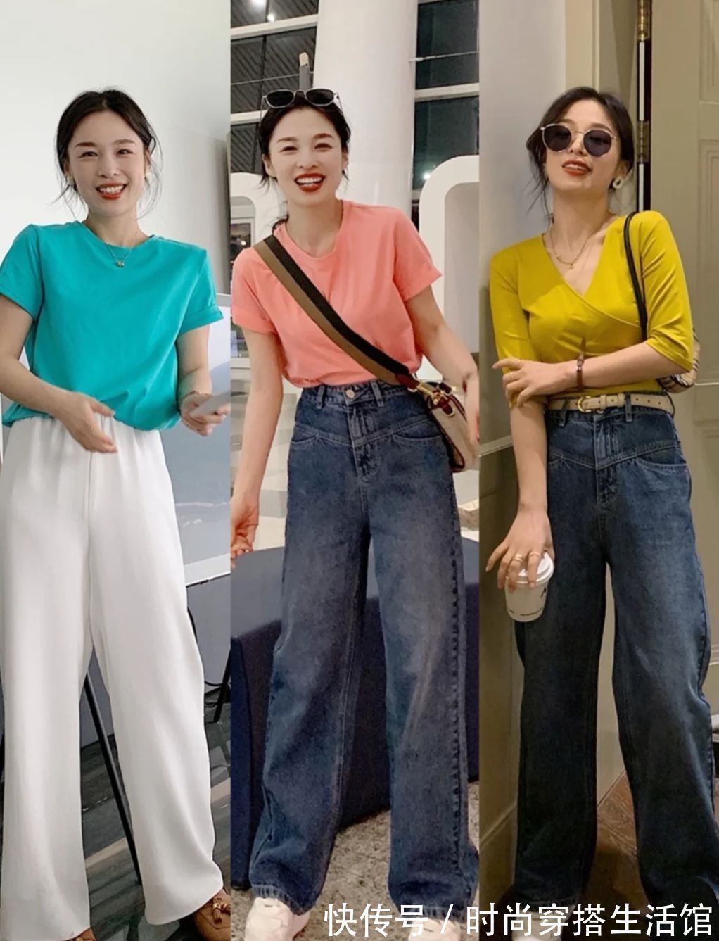 阔腿裤|讲真的,小个子女生记住这3个诀窍,时髦又显高