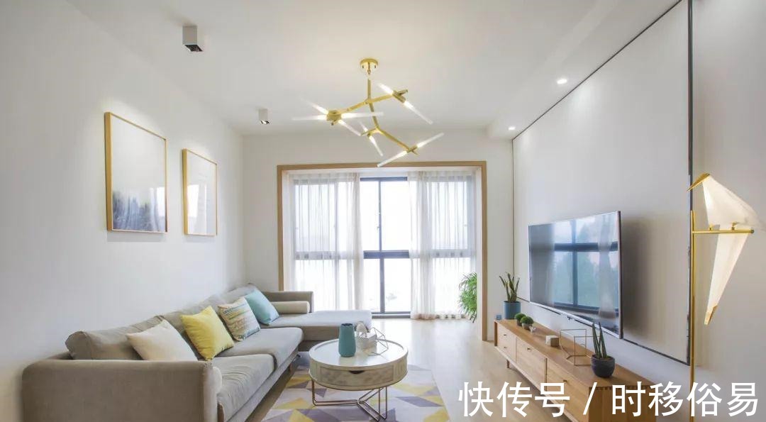 金边虎尾兰|105平简约的北欧风,橙色系很活力的装修,喜欢简单温馨的家