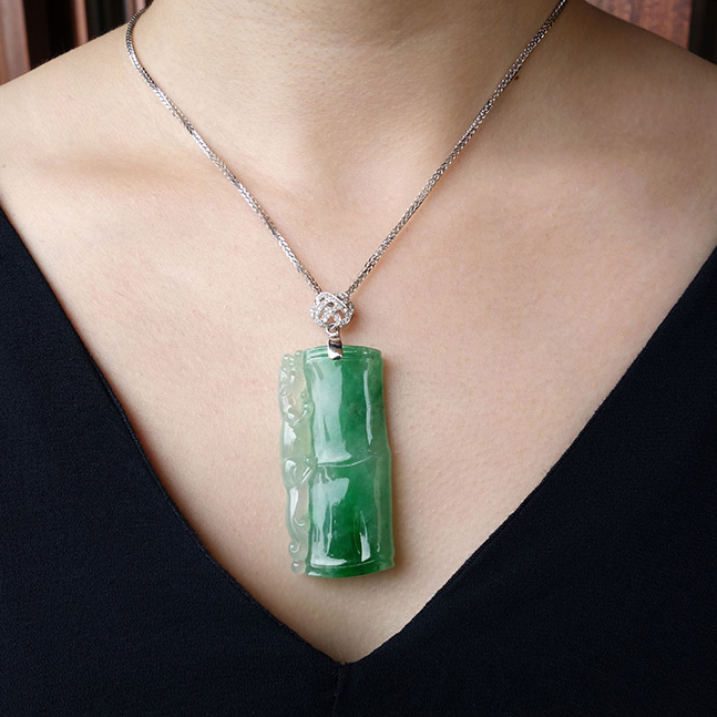 翡翠|竹节翡翠坠子,是什么寓意?