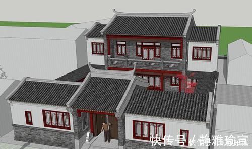宅基地|喜庆的四合院设计,家里的宅基地小也可以盖,很适合农村