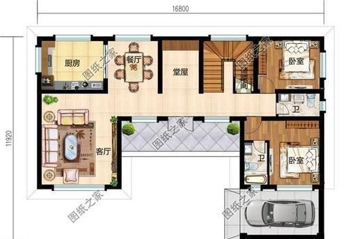 棋牌室|农村20万四合院设计图，青山绿水间，享受农村生活