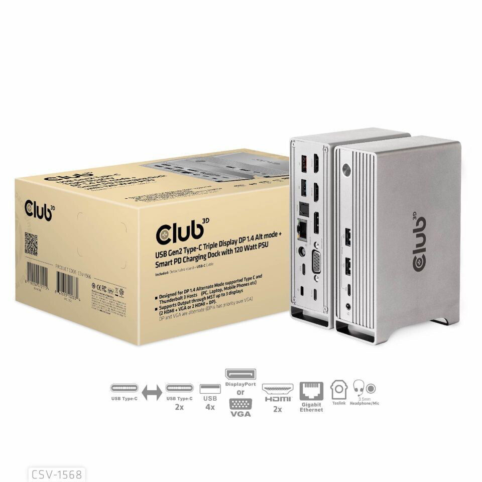 usb|Club 3D 推出大型 USB Gen2 扩展坞：14 个输出接口