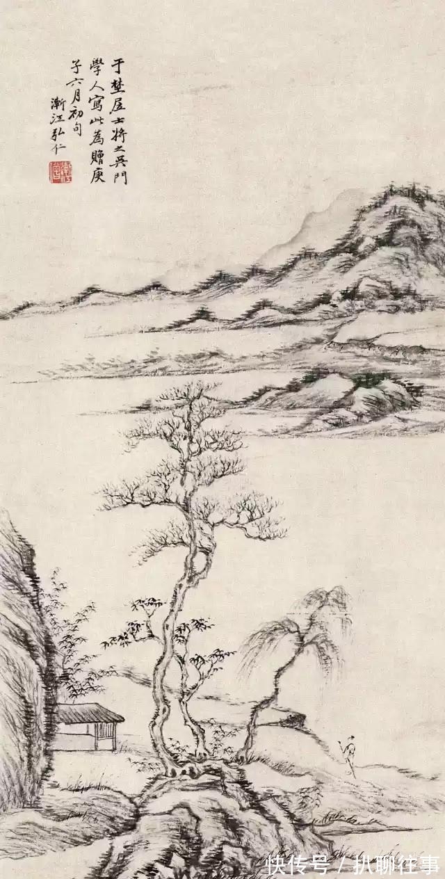 西岩松雪图@清初四大画僧笔下的意境山水,不只是养眼