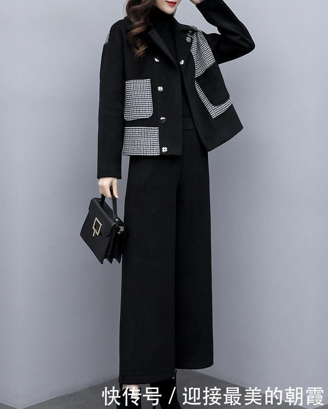 天冷了,还是少穿裙,试试下面套装,气质保暖,省事又时髦