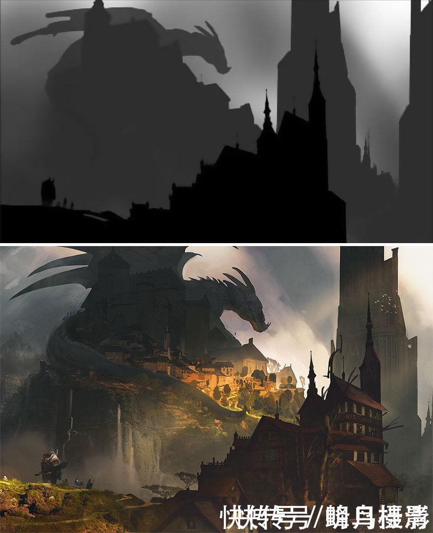 初稿|27个初稿与成品对比照,前后差距太大,网友:这是同一副画吗