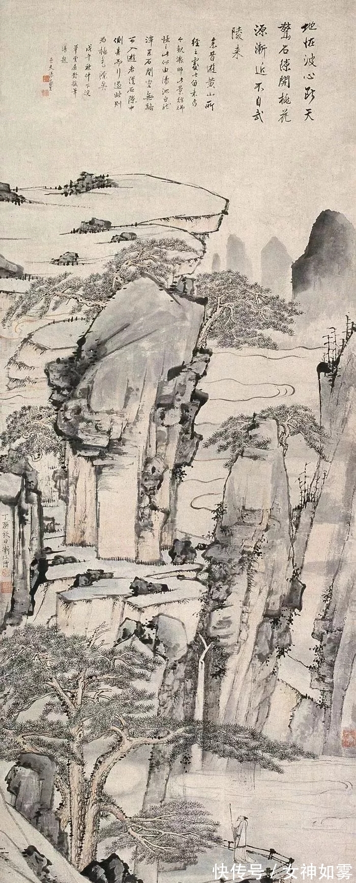 孤寂@长日静坐空潭,月夜孤啸危岫|弘仁山水画精选