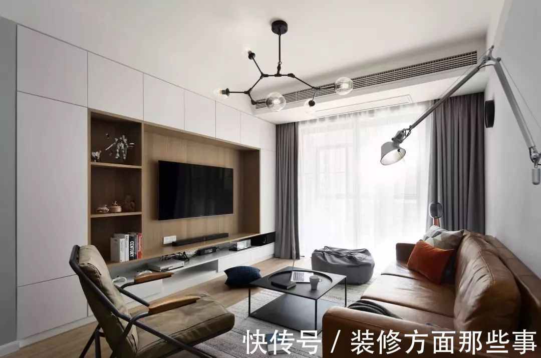 客餐厅|电视背景墙改收纳,小户型不浪费一点空间,好看又实用