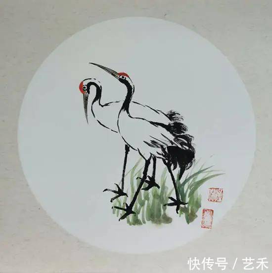 提名奖|道德模范提名奖获得者吴汉杰所画仙鹤
