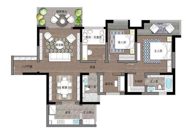 日式|118平四室平层,日式原木风简约清新的设计,让你回到少年时代