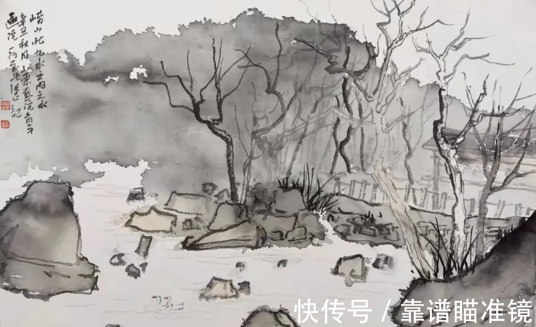 清溪$张正山水画,似一条从传统大山里流出的清溪