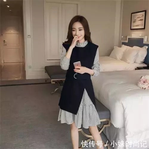 亲戚朋友聚会不知道怎么搭配, 假两件连衣裙帮你搞定一切烦恼