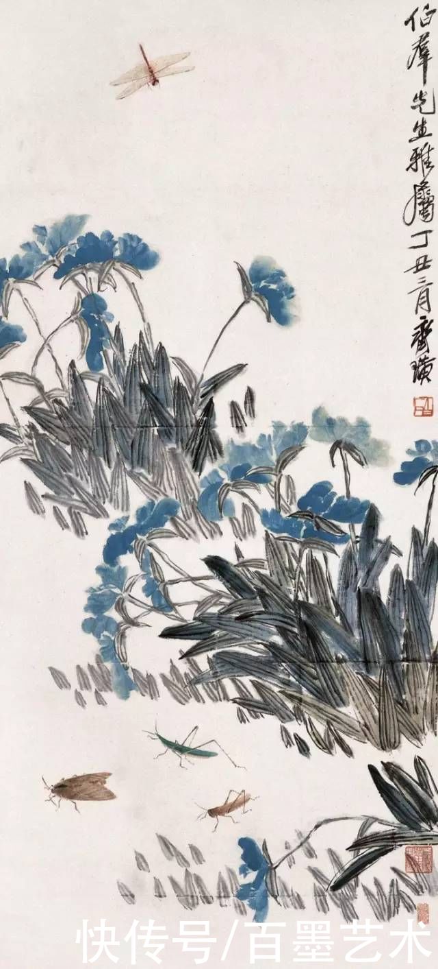蝴蝶|齐白石草虫图200张,他把草虫画活了