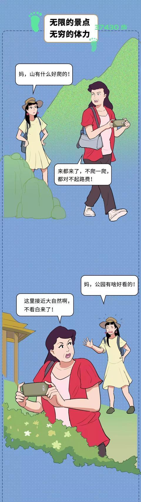 跟老爸老妈一起旅游，年轻人的真实状态！（漫画）