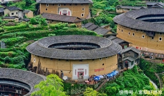 中国客家土楼，墙体为泥块里面无铁无水泥，却能屹立600年不倒