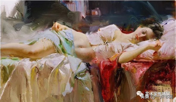 油画!皮诺德埃尼的油画人物,色彩斑斓,动静结合,光彩照人