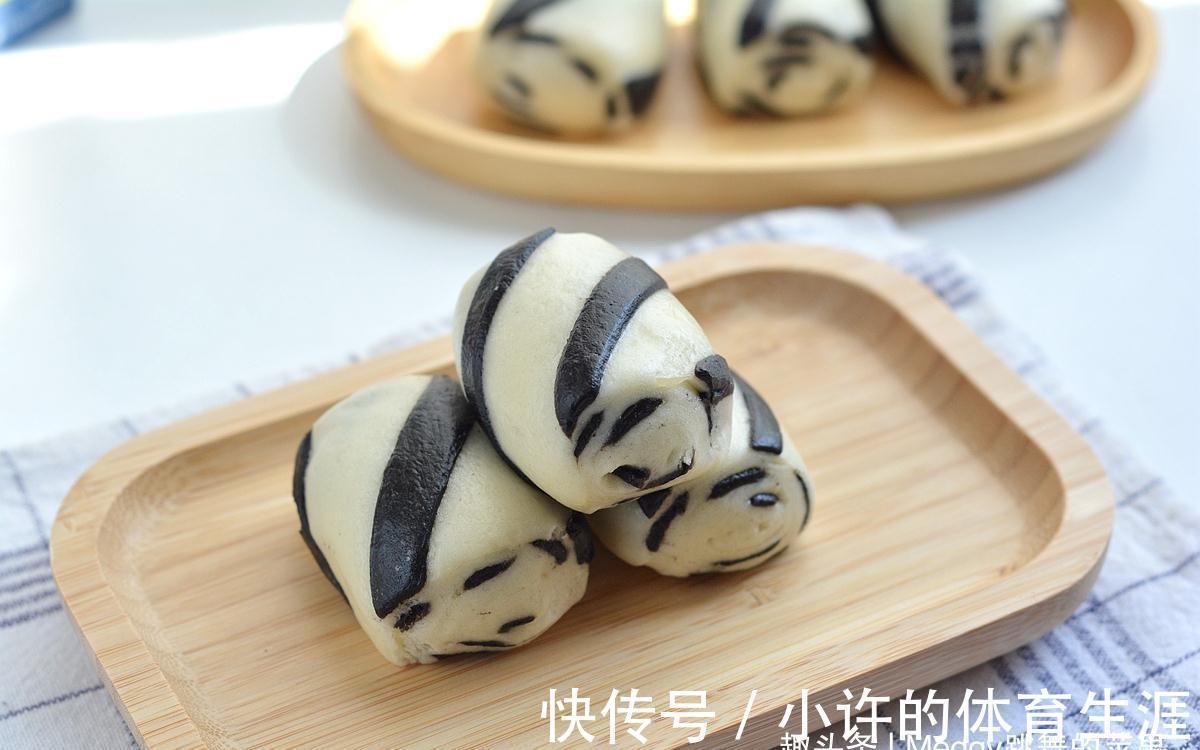 黑白配的斑马纹奶香馒头，一次发酵暄又软，不用中筋面粉也能蒸