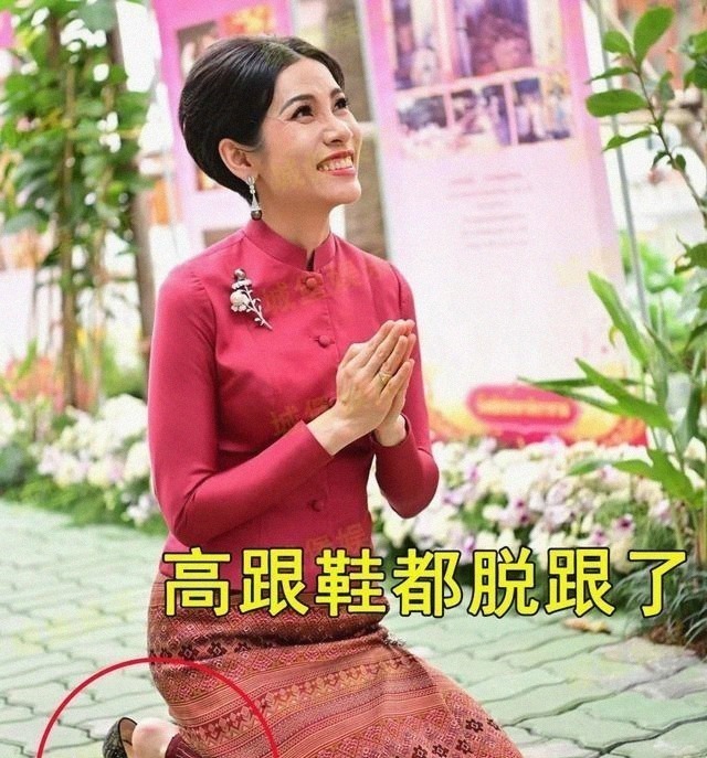 诗妮娜贵妃@泰国贵妃放下身段合影，却被身旁浓眉女子不屑一顾：有啥好得意的