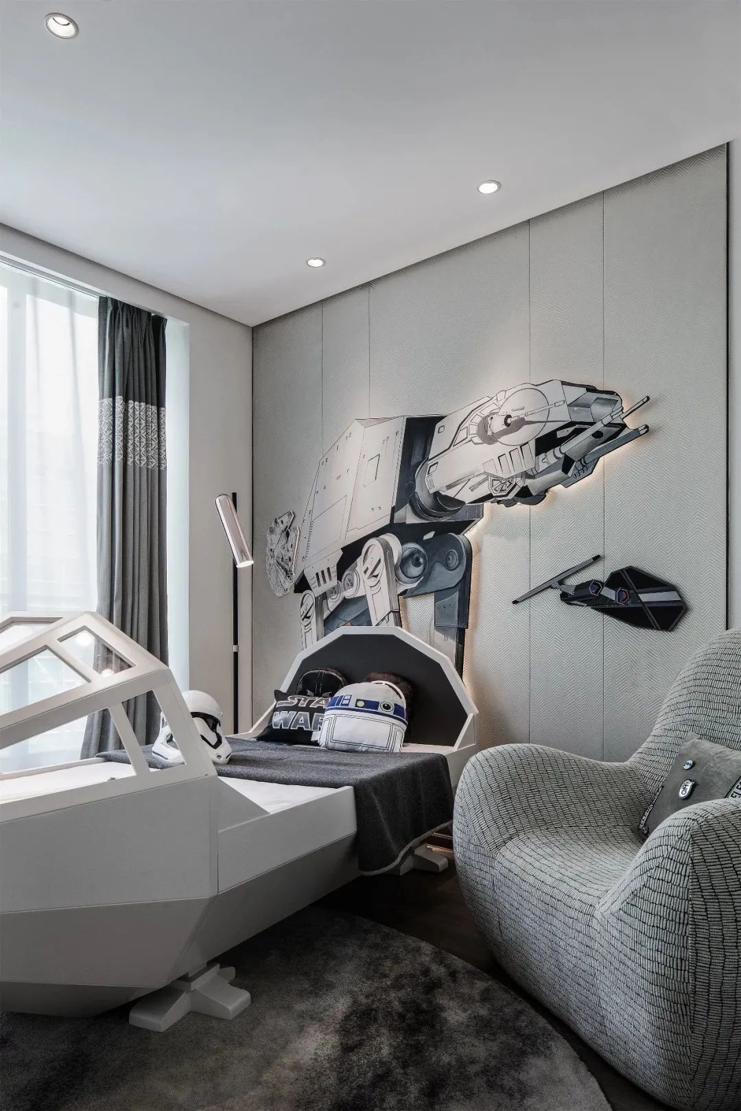 优雅|550㎡现代风别墅,高级灰与水墨色,低调档次的效果很独特