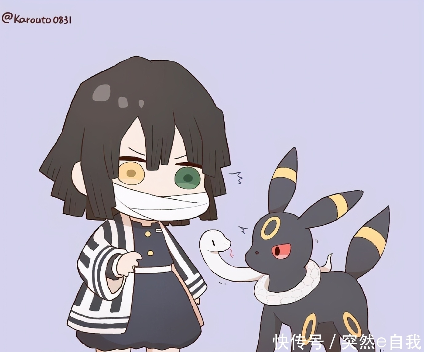 霞柱|鬼灭之刃:当九柱配上宝可梦伊布,水柱不知所措,恋柱开心到跳脚