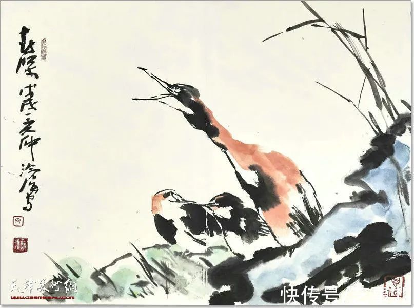 库尔勒!尹沧海教授荷花水禽作品欣赏:笔意简率自由 一派天趣自成