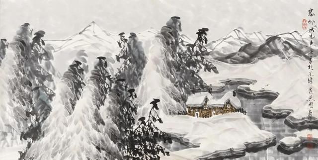 物象!绘画技法杨保亚巧用矾水墨色 绘画冰雪天地