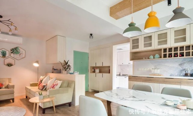 业主|126㎡充满活力的北欧风设计,薄荷绿色的正门与众不同