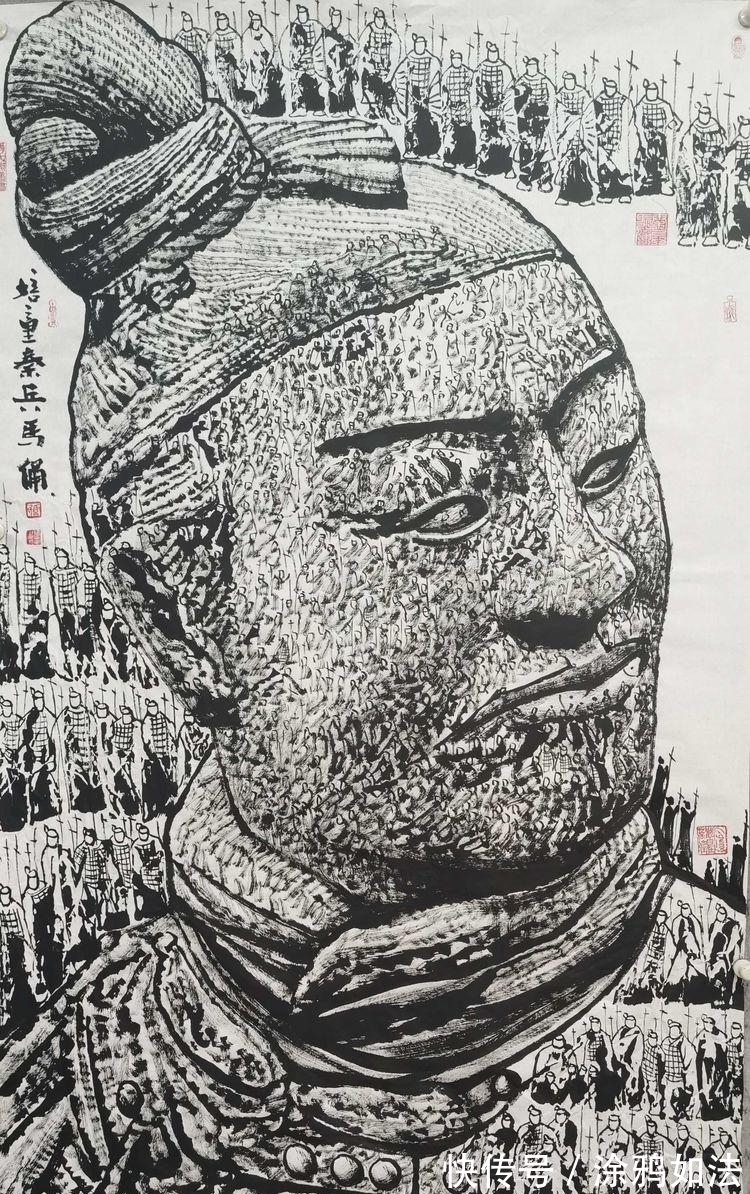 兵马俑|秦始皇兵马俑马培童焦墨组画，震动画坛，有目共赏!