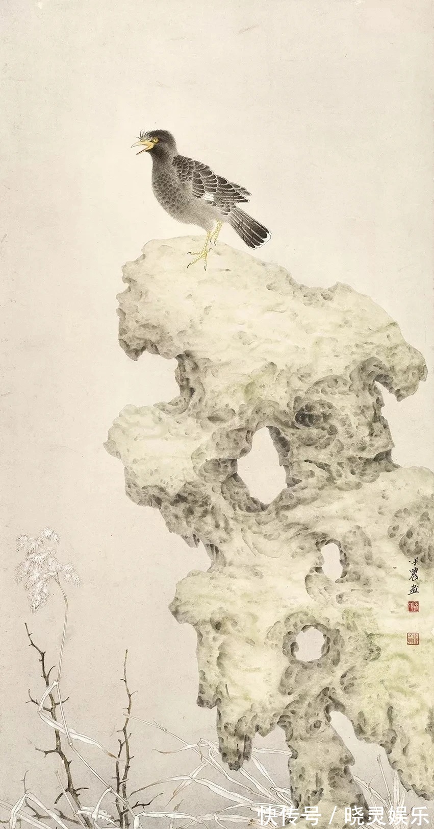 花鸟画$陈建强的花鸟画造境唯美,引人踏入清雅之境