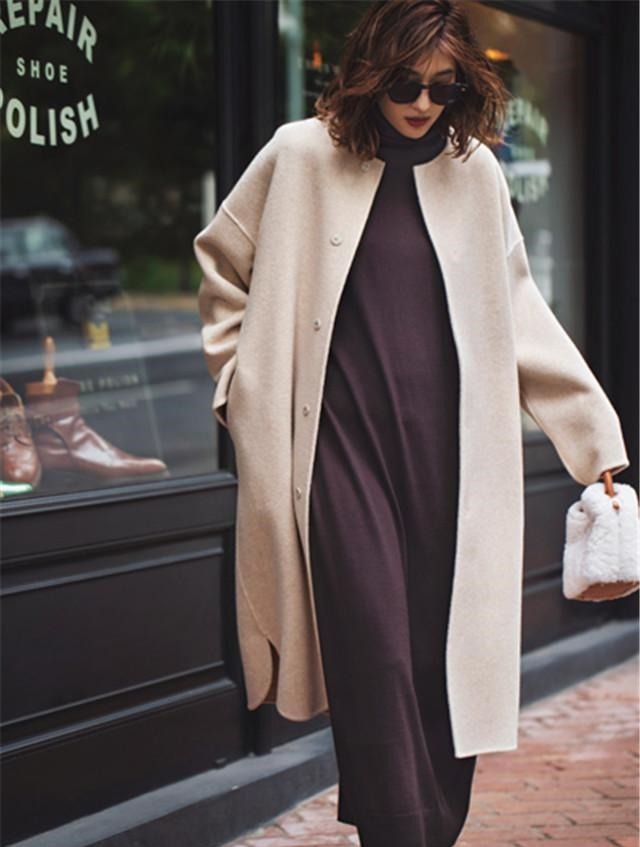 大衣 秋冬第一件大衣,有棕色、米色、藏青色,还有漂亮的烟熏色!
