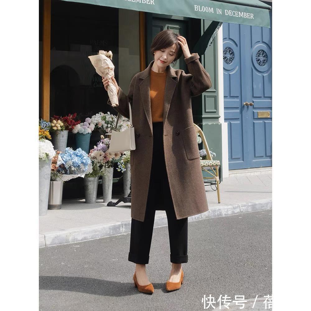 半身裙|秋冬建议多穿“大衣”,搭配半身裙保暖又优雅,搭配阔腿裤真高级