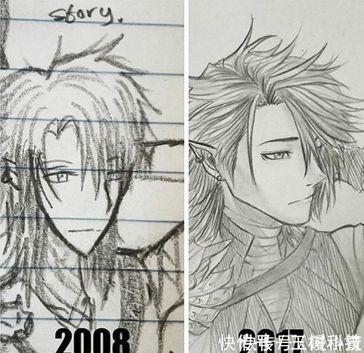 草稿纸|喜欢上课在作业本上乱画的画师,多年上课开小差,绘画终有所成就